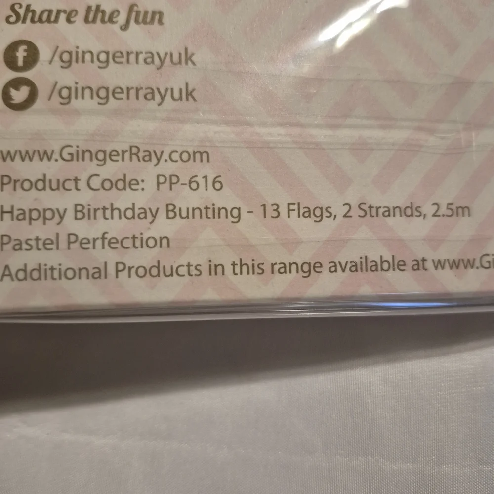 Pink and Gold Happy Birthday Bunting
